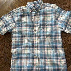 Vineyard Vines Blue and Pink Plaid Button-Up Shirt
